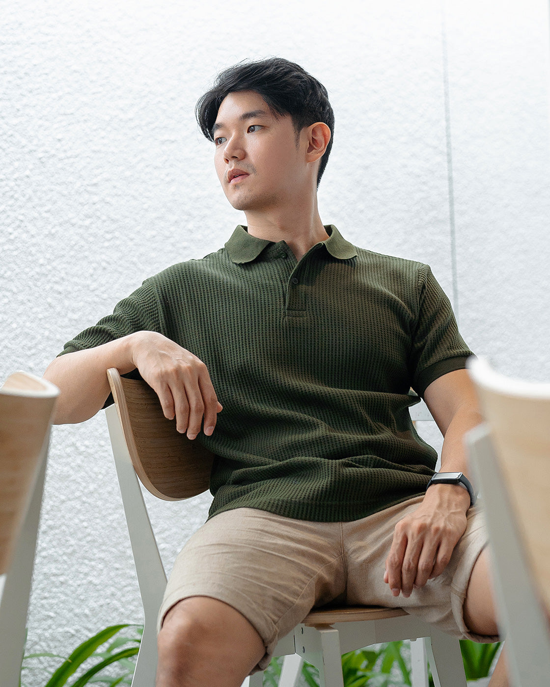 Shibuya Polo Waffle Dark Green