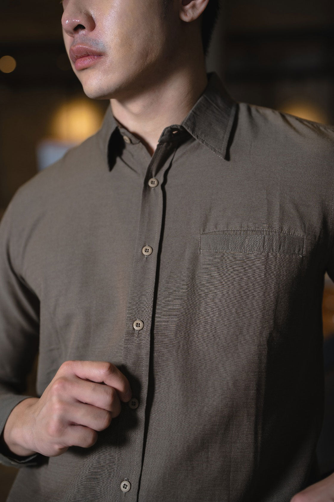 Nagoya Long Sleeve Shirt Ash Brown