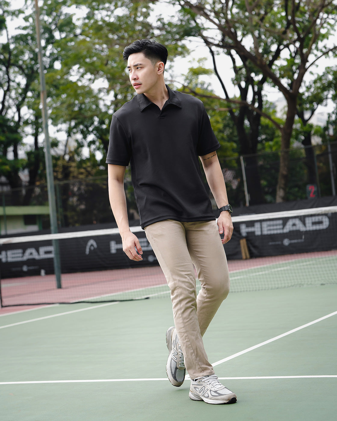 Narita Soft Knit Polo Black