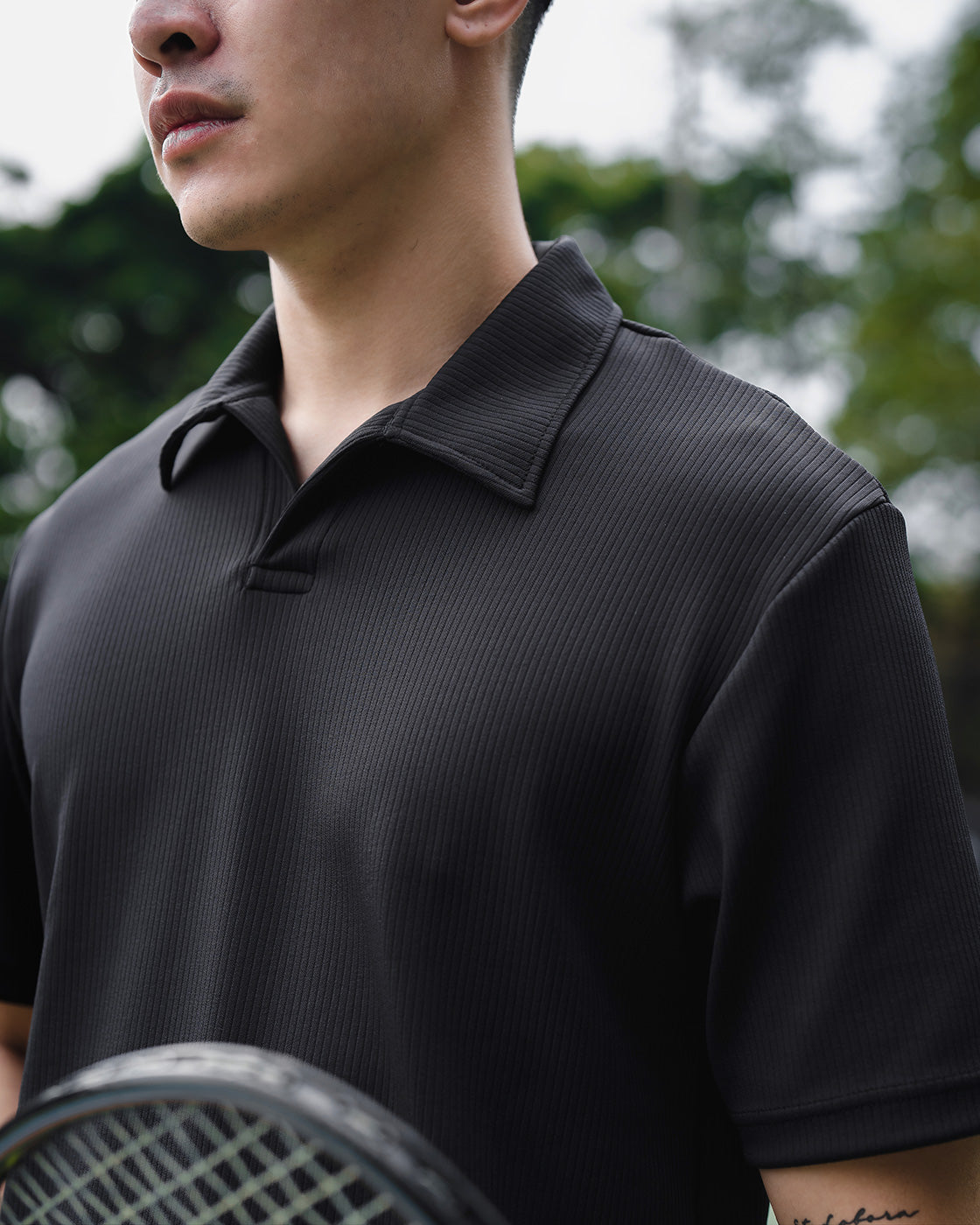 Narita Soft Knit Polo Black