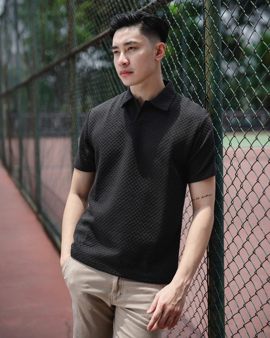 Okinawa Polo Shirt Diamond Black