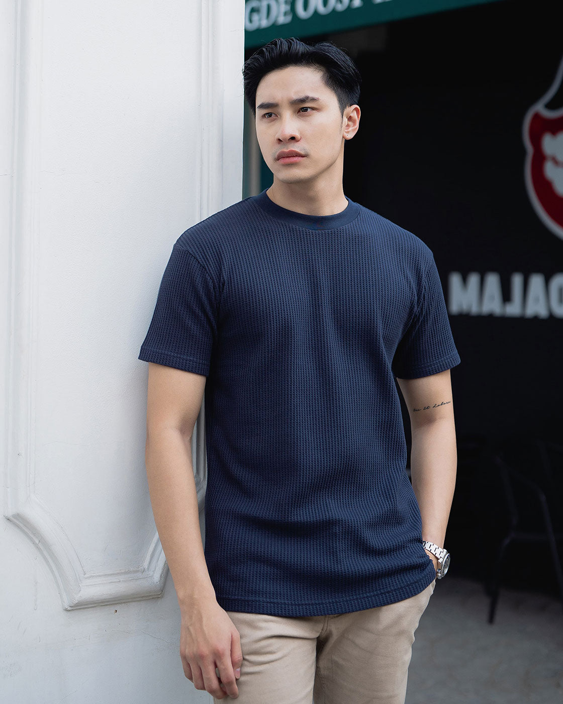 Beppu Kaos Knit Waffle Navy