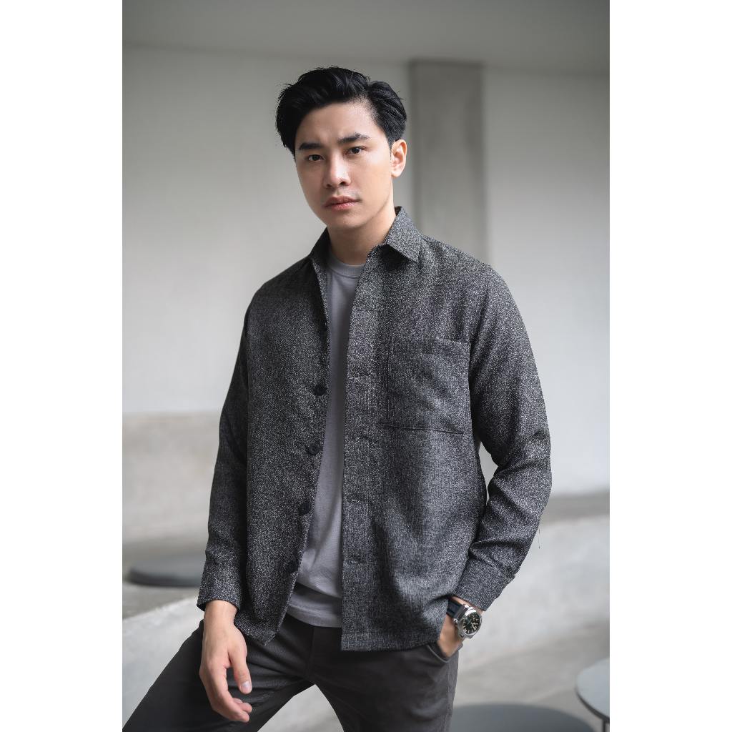 Shinjuku Kemeja Overshirt Lengan Panjang Grey – Kemeja Luaran Premium Abu – BYBLANK