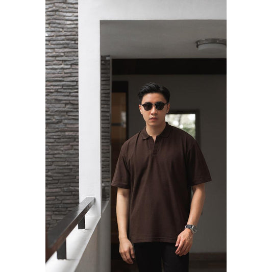 Nara Oversize Polo in Coffee