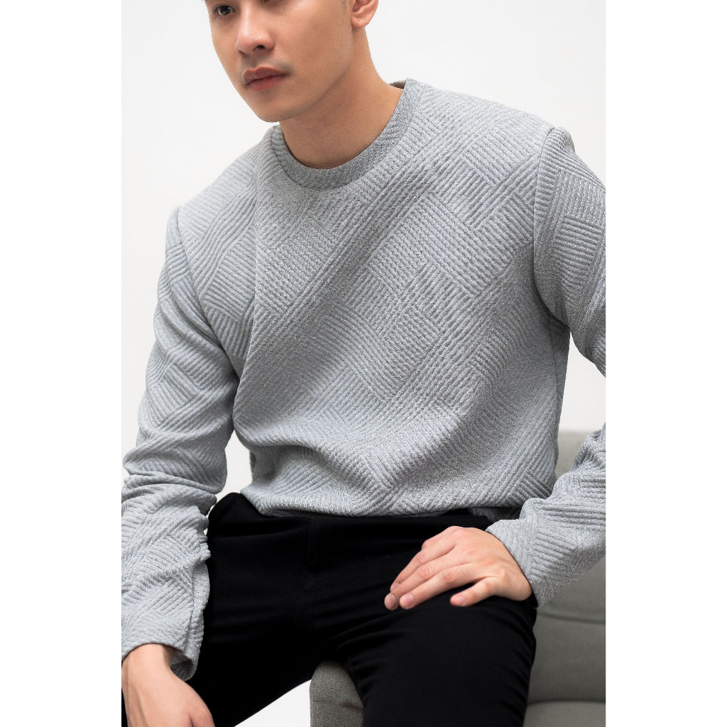 Toyama Sweater Timbul 3D Premium in Grey