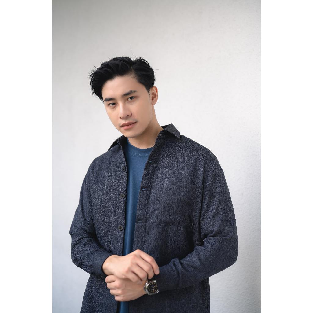 Shinjuku Kemeja Overshirt Lengan Panjang Denim – Kemeja Luaran Premium Biru – BYBLANK