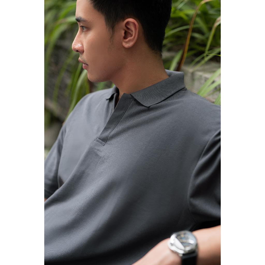 Nara Oversize Polo in Charcoal