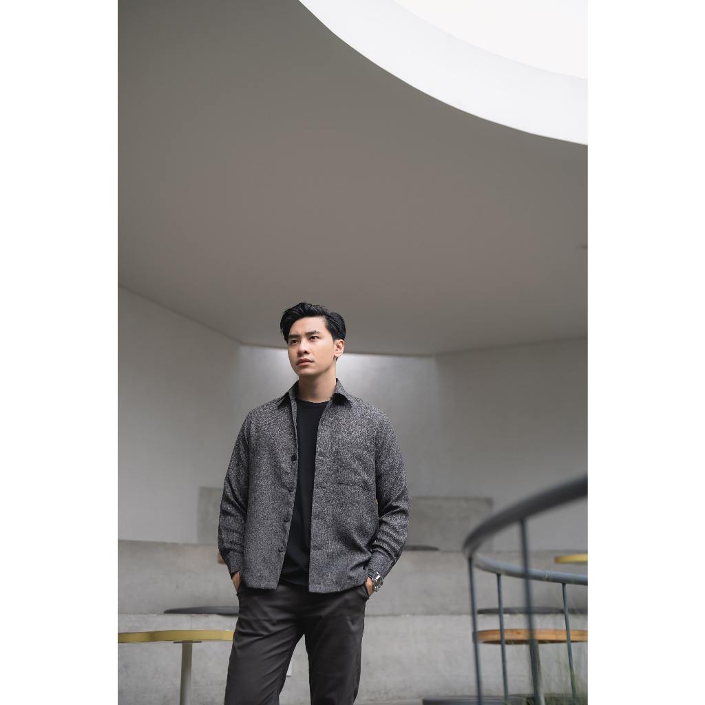 Shinjuku Kemeja Overshirt Lengan Panjang Grey – Kemeja Luaran Premium Abu – BYBLANK