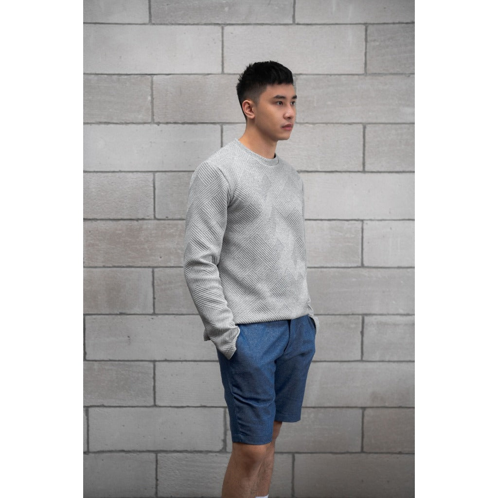 Toyama Sweater Timbul 3D Premium in Grey