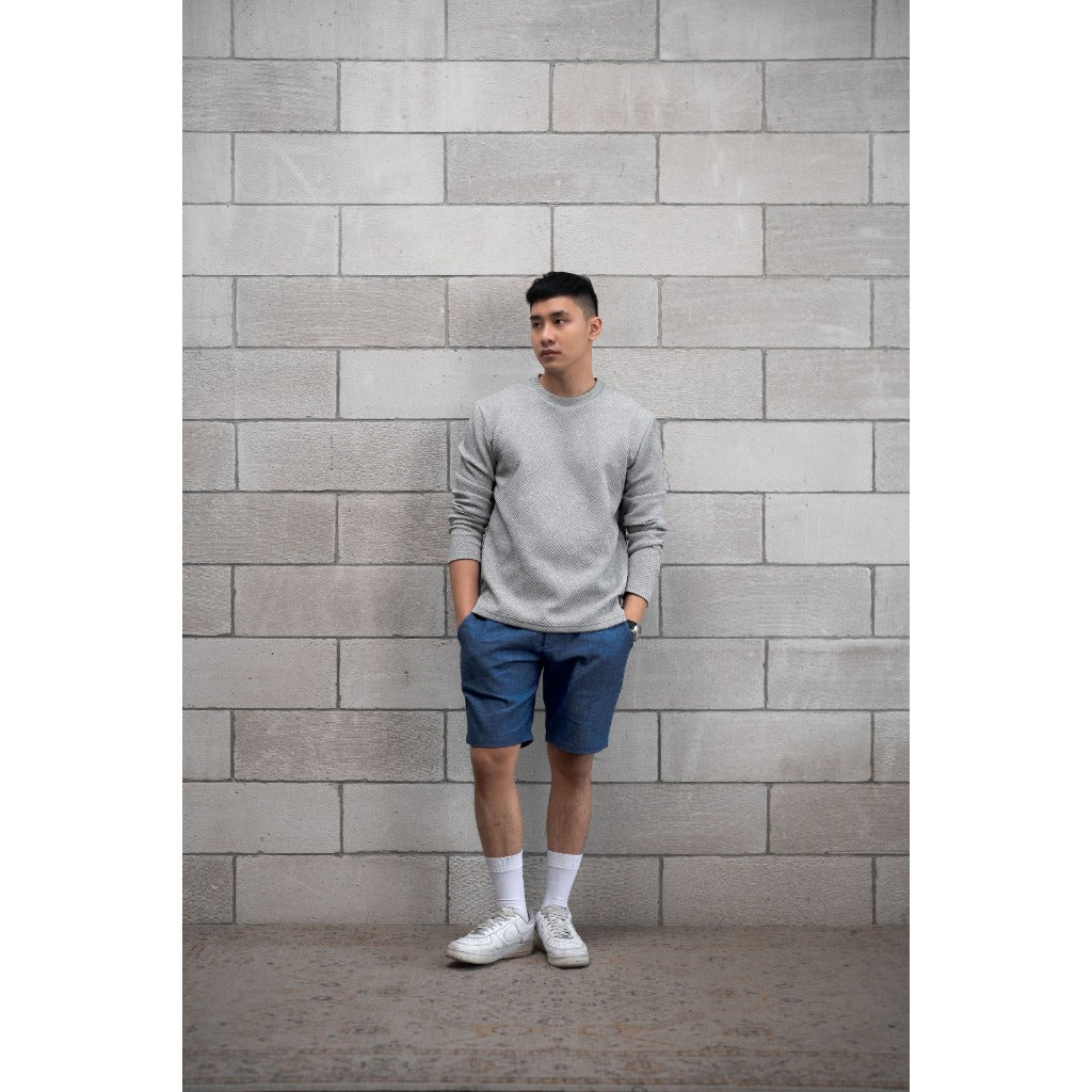 Toyama Sweater Timbul 3D Premium in Grey