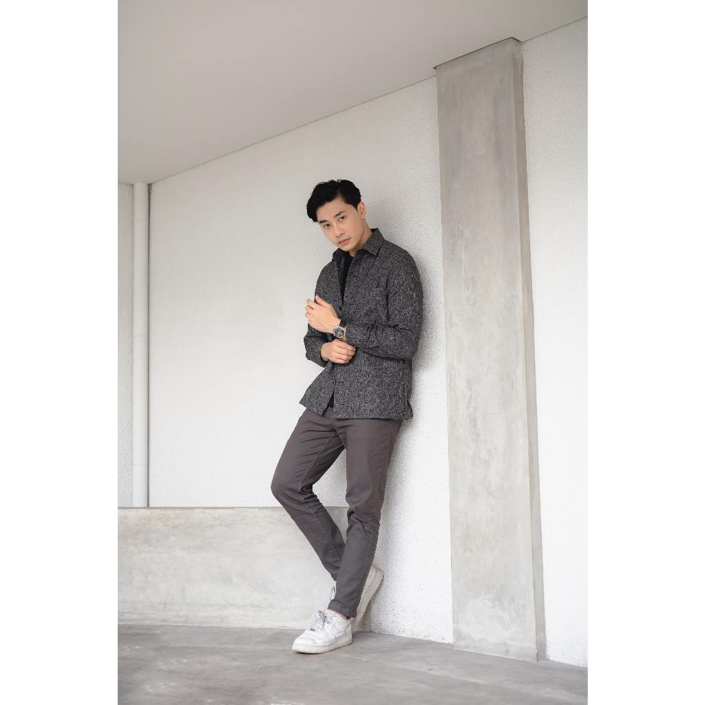 Shinjuku Kemeja Overshirt Lengan Panjang Grey – Kemeja Luaran Premium Abu – BYBLANK