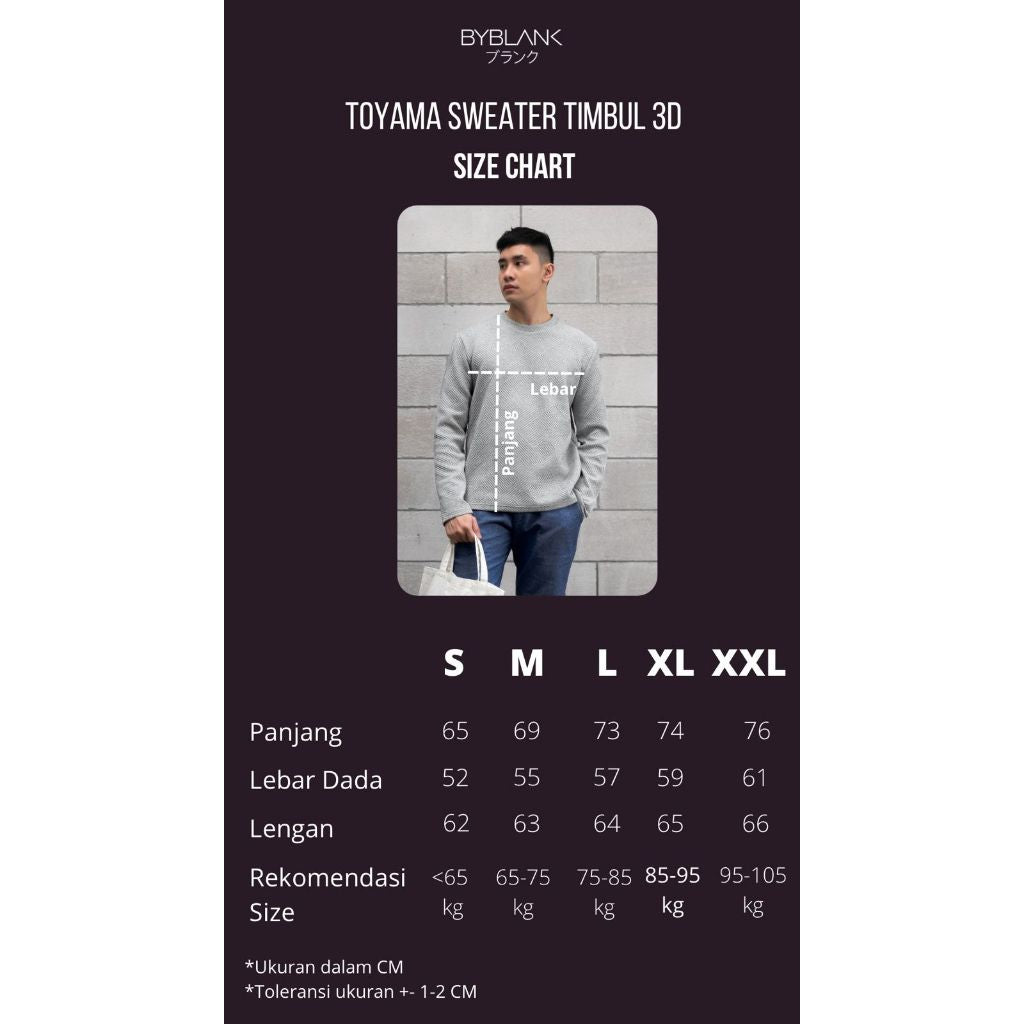 Toyama Sweater Timbul 3D Premium in Grey