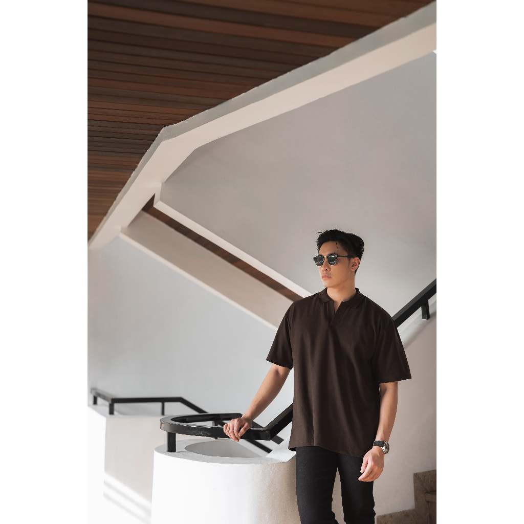 Nara Oversize Polo in Coffee