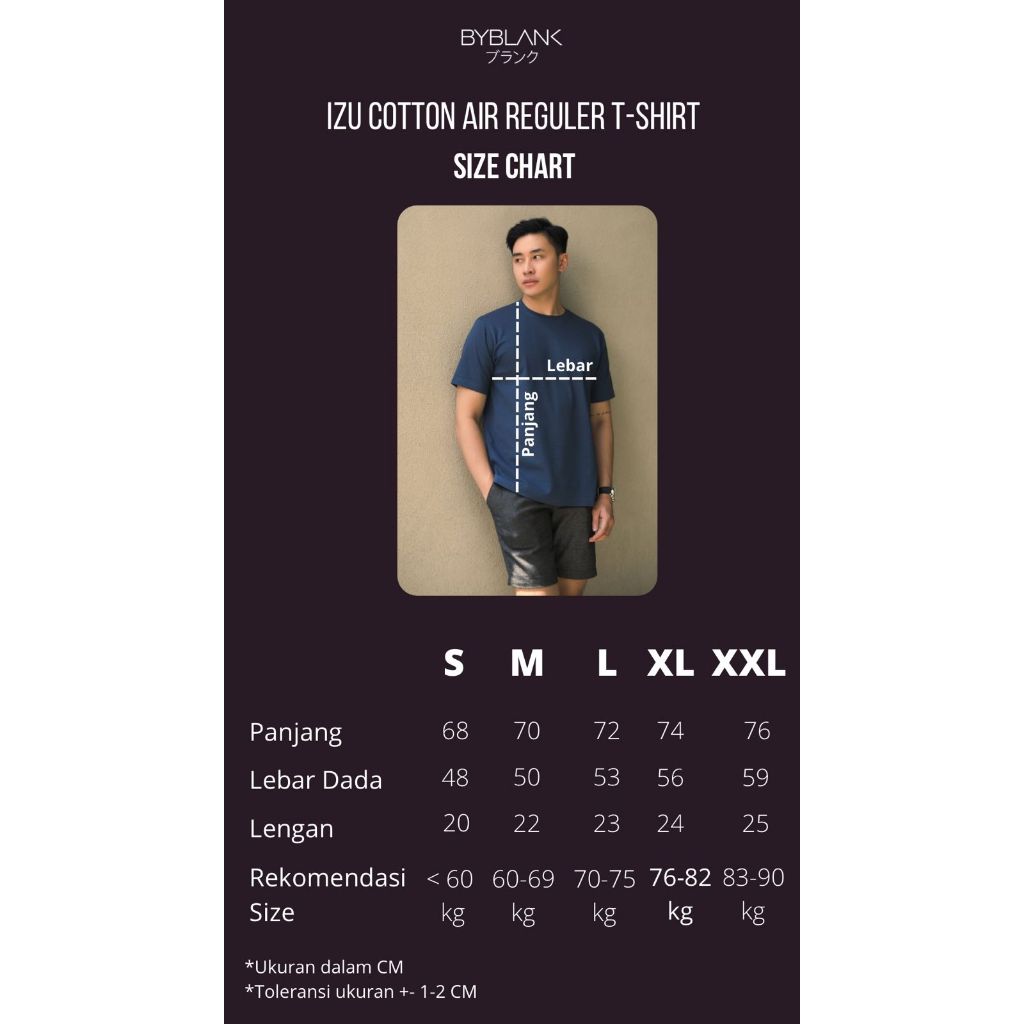 Izu Cotton Air Reguler Tshirt BYBLANK - Kaos Reguler Premium Cotton Air