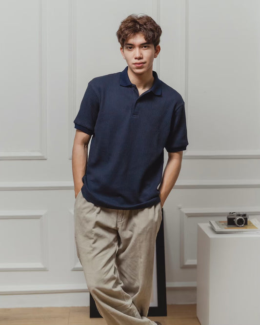 Shibuya Polo Waffle Navy