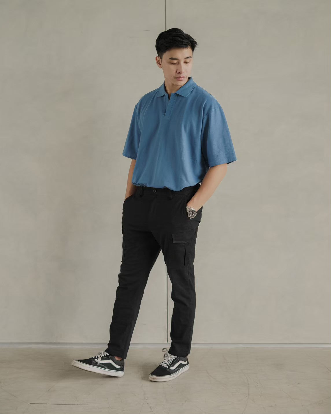 Nara Polo Oversize Steel Blue