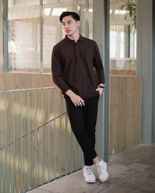 Sapporo Polo Longsleeve Coffee