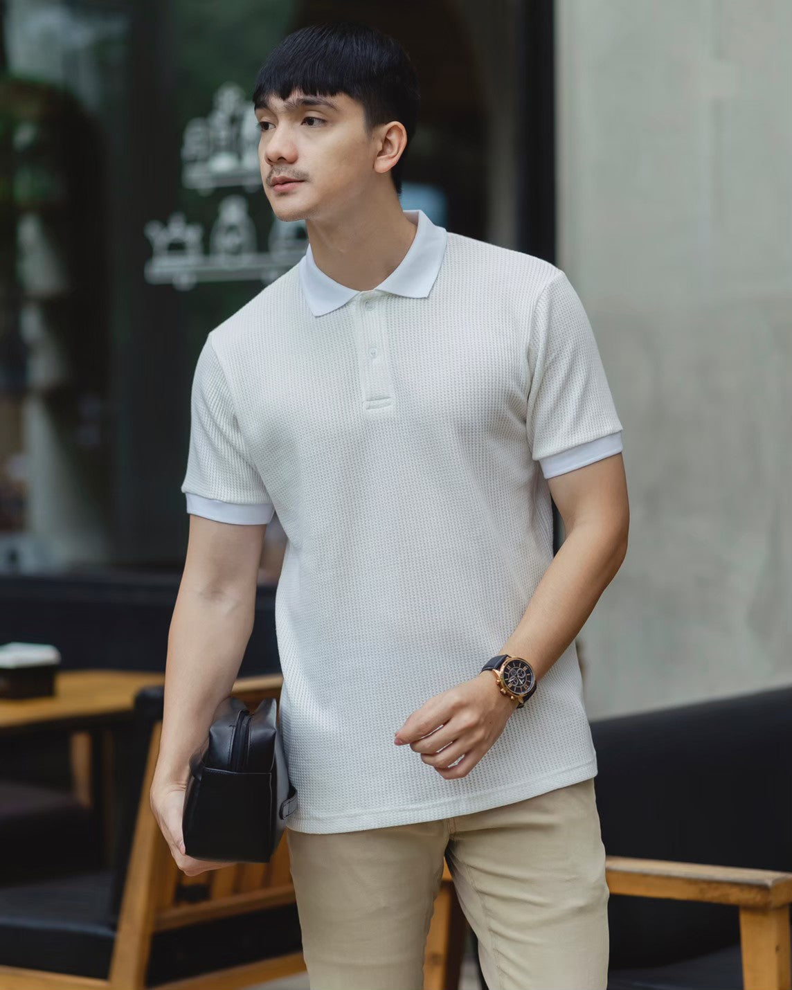 Shibuya Polo Waffle White